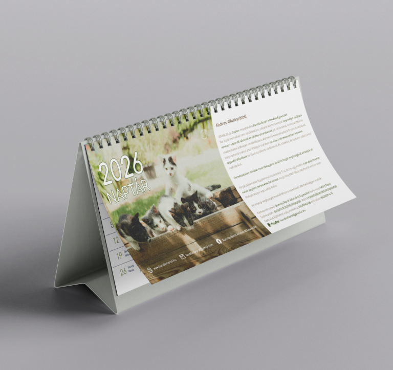 Cicás asztali naptár