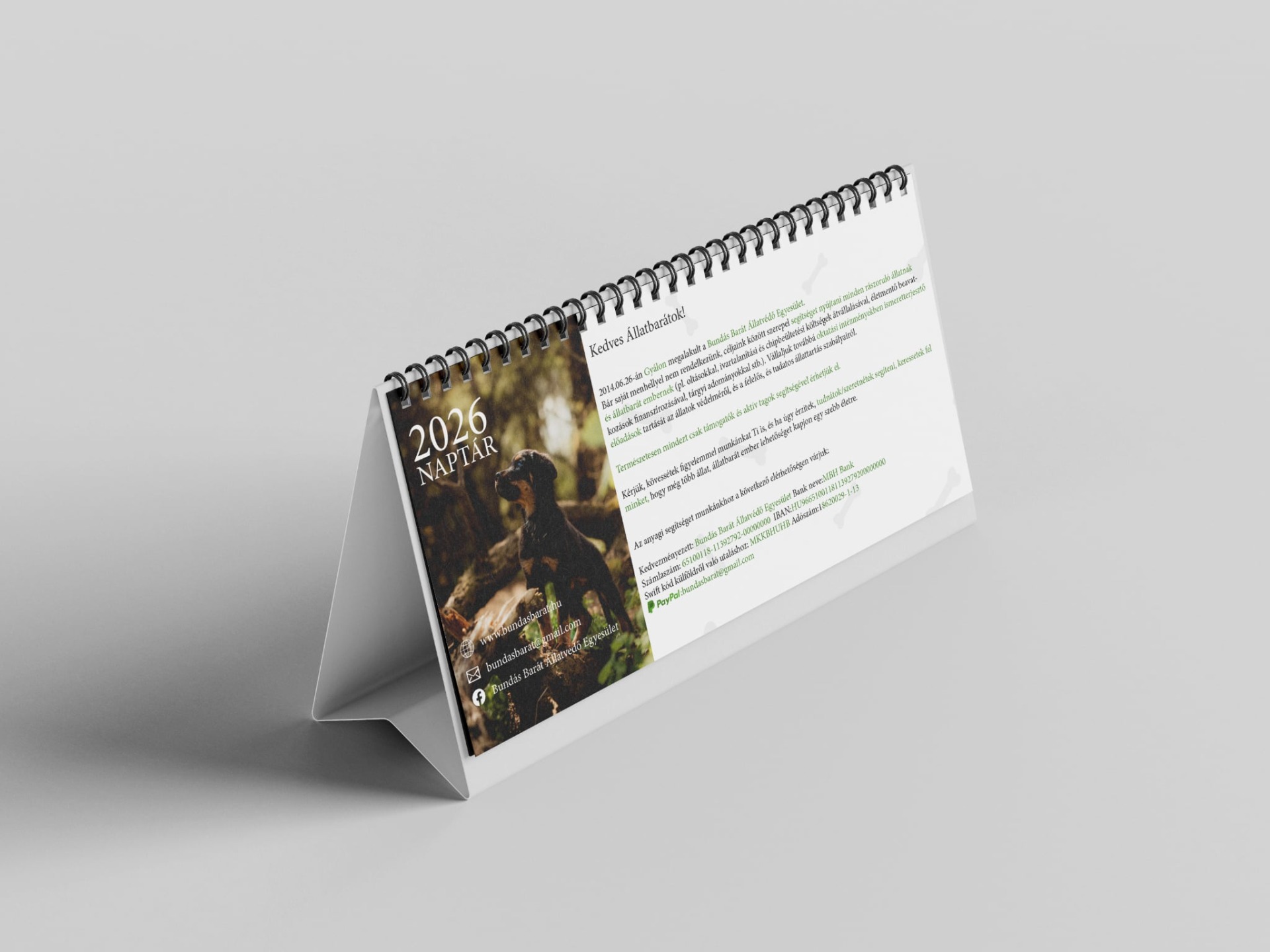 Kutyás asztali naptár